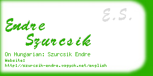 endre szurcsik business card